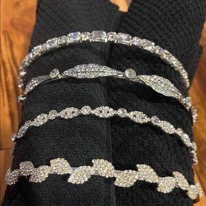 Elegant Silver Rhinestone headbands 3 silver I gold never worn